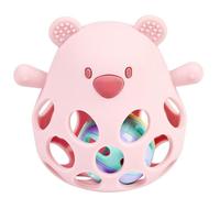 Nattou Orso sonaglio con Palla per Bambini - Giocattoli per Bambini 0-3 Mesi - Silicone - Sonaglio Baby - Giocattolo sensoriale per Bambini - Silicone Senza BPA - Palla Facile da afferrare - 11 cm