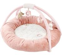 Nattou Coperta Rotonda per Gattonare con Arco di Gioco, Circa 90 cm, 100% Poliestere, FanFan, Rosa