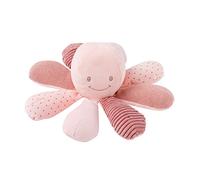 Nattou- Peluche attività Polpo, per Neonati e Bimbi prematuri, 20 cm, Lapidou, Colore Blu, 879736