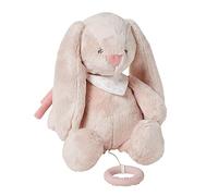 Nattou Peluche Carillon in Poliestere, Pomme il Coniglietto, Ninna Nanna "La-Le-Lu", Con Anello da Dentizione, Ca. 30 cm, Alice e Pomme, Rosa Antico
