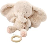 Nattou Giocattolo in Peluche a Pelo Lungo, Elefante, Ninna Nanna "La-Le-Lu", Con Anello, Poliestere, FanFan, Sabbia