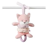 Nattou Peluche Interattivo in Poliestere, Con Vibrazione e Anello da Dentizione in Silicone, Alice la Volpe, Ca. 22 cm, Alice e Pomme, Rosa