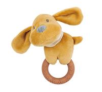 Nattou Peluche Sonaglio, Charlie il Cagnolino, Utilizzo a Casa o in Viaggio, Con Anello in Silicone, Ca. 15 cm, Vegano, Flanella, Cotone/Poliestere, Caramello