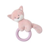 Nattou Peluche-Sonaglio in Poliestere con Anello da Dentizione in Silicone, Alice la Volpe, Ca. 15 cm, Alice e Pomme, Rosa