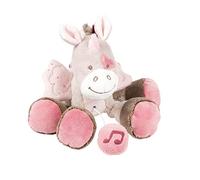 Nattou Pupazzetto Carillon Mini Unicorno Jade, Melodia La-Le-Lu, 24 x 14 x 7 cm, Nina, Jade e Lili, Beige/Rosa, 987097