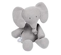 Nattou- Pupazzetto in Maglia con Elefante, Tembo, 32 x 23 x 8 cm, 929004, Grigio in Maglia