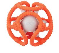 Nattou Set con 2 palline in Silicone, Da afferrare e mordere, Senza BPA, Ø 10 cm + 7 cm, Silicone, Arancione/Grigio