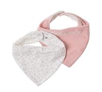 Nattou Set di 2 Bavaglini, Chiusura con Bottoni Automatici, 30 cm, In Cotone e Poliestere, Alice e Pomme, Rosa/Bianco