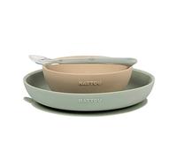 NATTOU Set Pappa 3 Pezzi silicone : Colore - Verde