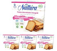 NATTURA Fette Biscottate Integrali Senza Zuccheri, Ricche di Fibre, Senza Latte, Senza Olio di Palma, di Bassi Grassi Saturi, Senza Sale, Prodotto Vegano, 300 g (Confezione da 4)