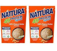 NATTURA Protein Sport 100% Peanut Butter Powder, Burro di Arachidi in Polvere Senza Glutine, 48 g di Proteine, Ricco di Vitamine e Magnesio, Alta Solubilità, -70% di Grassi Saturi, Vegan, 180 g