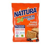 NATTURA PROTEIN SPORT Frollini Avena con Gocce di Cioccolato, Biscotti Proteici Senza Latte e Uova, Biscotti per Sportivi, 24% di Proteine, 200g (Confezione da 8)