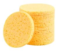 NATUCE 10 Pezzi Spugnette Viso Pulizia, Spugna Viso Naturale, Spugnette Pulizia Viso Compressa, 8 * 8cm (Rotondo, Giallo) (10Pcs)