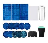 Natuce 13 Pezzi Nail Art Stamping Plate, Nail Art Stampino Unghie, Stamper Nail Art Kit, Nail Art Timbro per Unghi, Strumento per Manicure per Donna Ragazze