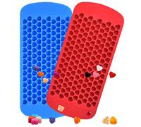 NATUCE 2 Pezzi Stampo Ghiaccio in Silicone 150 Griglie Vassoio Stampi per Ghiaccio a Forma di Cuore Cubetti Ghiaccio, Senza BPA per Whisky, Cocktail, Latte, Succo, Cioccolato e Baby Jelly Dolci