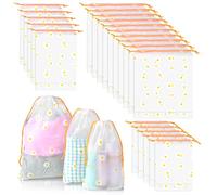 NATUCE 20Pcs Sacchetti da Viaggio Impermeabili, Borse Organizer da Viaggio con Coulisse, Sacca Sportiva,Borse da Viaggio,Sacchetti Trasparenti Plastica per Vestiti Scarpe Cosmetiche (3 Taglie)