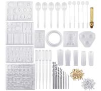 NATUCE 229Pz Stampo Silicone Resina Gioielli, Stampo in Silicone, Ciondoli Strumenti Fai da Te, Stampi per Resina, per Collana Pendente Braccialetto Creazione di Ciondoli Creativi Fai da Te