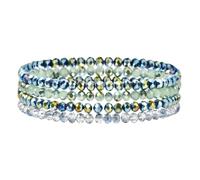 NATUCE Bracciale Donna Bohemien con Perle di Cristallo, Multistrato Braccialetti Elastico Impilabili