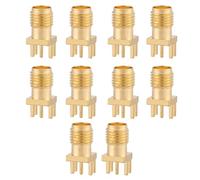 Natudeco 10pcs Brass SMA Female Base Socket PCB Monte PCB Montaggio 50 OHM RF Connettori RF VITE OSTERI