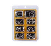Natudeco 8Pcs Rompicapo in Metallo Puzzle Set IQ Test Sblocco Giocattolo Intelligenza Fibbia Blocco Giocattolo Educativo per Adulti Bambini Anziani