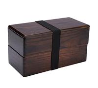 Natudeco Bento Box Lunch Box in Legno Contenitore Per Alimenti Rettangolare a Doppio Strato in Stile Giapponese Per Regali di Sushi da Picnic Per Donne