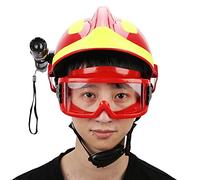 Natudeco Casco di Sicurezza Industriale Mezzo Casco con Lampada Frontale e Google Ignifugo per Vigili del Fuoco e Salvataggio di Emergenza