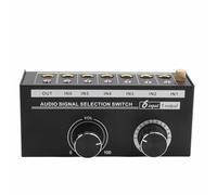 Natudeco Commutatore audio Selettore di segnale da 20 a 20kHz con regolazione del volume 6 ingressi 1 uscita Selettore sorgente stereo per preamplificatore Lettore altoparlante