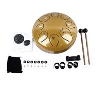 Natudeco in acciaio tamburo della lingua in acciaio da 6 pollici 8 nota tamburo a mano mini strumento a percussione musical tamburo pioggia per meditazione da giardino esterno yoga (Giallo)