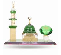 Natudeco Modello di Moschea di Cristallo da Collezione Figurine da Edificio in Miniatura Decorazione Architettonica per Auto Desktop