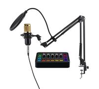 Natudeco Podcast Equipment Bundle Scheda audio dal vivo Mixer audio Studio Microfono Cambia voce Denoise per Podcasting Live Streaming Attrezzatura gioco Tiktok Dj F9 BM800