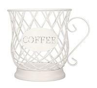 Natudeco Portaoggetti per capsule di caffè Cestello portaoggetti per capsule di caffè di grande capacità 25-30 Organizzatore di cialde di caffè per i caffè'home office(Bianco)