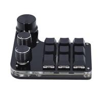 Natudeco USB Mini Macro Tastiera da gioco meccanica programmabile 9 tasti 3 manopole Interruttore rosso LED RGB Memoria integrata Tastiera cablata per gioco di programmazione