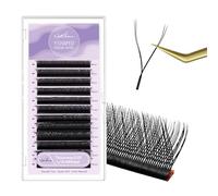 NATUHANA 2D YY Extension Ciglia Colorati 0.07mm L Curl 8-14mm Misto Vassoio Naturale Individuali 4D Y Volume Russo Premade Fan Lash per Salone Professionale (8-14 Misto, Nero, 0.07L)