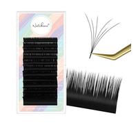 Natuhana Extension Ciglia Ciuffetti 0.07 C Curl Naturali Fioritura Automatica Lashes Classico Easy Fan Eyelash Extension Volume Russo Professionale