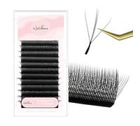 Natuhana Extension Ciglia V Forma Sandwich 3D 0.07 D 9-15mm Classico Ciglia Ciuffetti Naturali Premade Fan Eyelash Extensions Volume Russo Professionale Nero(S3D, 0.07mm, D, 9-15Mix)