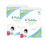 Natulim - Detersivo in strisce per lavatrice (100 lavaggi) - Include effetto morbidi, ecologico, anallergico, Zero Waste, Made in EU - Set pulito e morbido senza sporcare il pianeta (Senza Profumo)