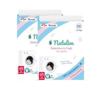 Natulim - Detersivo in strisce per lavatrice (100 lavaggi) - Include effetto morbidi, ecologico, anallergico, Zero Waste, Made in EU - Set pulito e morbido senza sporcare il pianeta (Fragranza Floral)