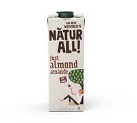 NATUR ALL | Just Almond 1L - Bevanda di Mandorla Senza Zuccheri Aggiunti, 100% Vegetale, Vegano (Confezione da 6)