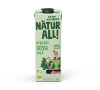 NATUR ALL | Organic Soya 1L - Bevanda di Soia BIO Senza Zuccheri Aggiunti, Solo 3 Ingredienti, 100% Vegetale, Vegano (Confezione da 6)
