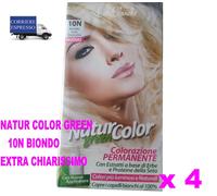 NATUR COLOR GREEN 10N BIONDO EXTRA CHIARISSIMO colore Reneè Blanche kit 4 pezzi