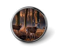 Natura Animale Selvatico Cervi Distintivo Rotondo Carino Smalto Spilla Personalizzata Abbigliamento Decorazione Unisex Porta Badge Cappelli Borse Camicie Decor