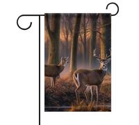 Natura Animali Selvatici Cervi Estate Giardino Bandiera Doppio Lato 30x45 Pollici Yard Bandiere Primavera Sole Bandiere Giardino Stagionale Benvenuto Outdoor Bandiera Decorazione