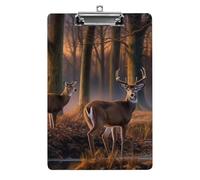 Natura animali selvatici cervi portablocco acrilico carino moda portablocco decorativo, 31,8 x 21,6 cm, formato A4, clip in acrilico per classe, insegnanti, forniture per ufficio