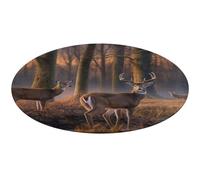 Natura animali selvatici cervi tappeto rotondo morbido assorbente tappetino da bagno ingresso antiscivolo tappeto fattoria anteriore posteriore zerbino 90 x 90 cm per camera da letto soggiorno casa