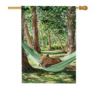Natura Capybara Garden Flag, Amaca Verde Animale Decorazione Esterna Striscione, Doppio Lato Bandiera da Giardino per Primavera Estate Decorazione Prato 71 x 101 cm
