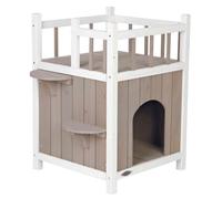 natura Cat's Home con balcone 45 × 65 × 45 cm grigio/bianco