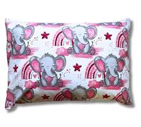 Natura - Cuscino erbe per bambini 50 x 34 cm con farro e 9 erbe | rivestimento in cotone biologico | elefante | per un sonno tranquillo | idea regalo