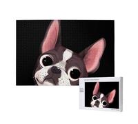 Natura del Boston Terrier,Puzzle in legno da 1000 pezzi per famiglie, puzzle per adulti e adolescenti