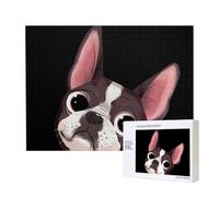 Natura del Boston Terrier,Puzzle in legno da 500 pezzi, gioco di famiglia, puzzle per adulti e adolescenti, decorazioni per la casa