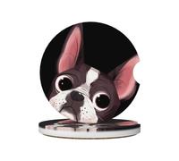 Natura del Boston Terrier, Sottobicchieri per portabicchieri auto, confezione da 2, sottobicchieri in ceramica assorbente con base antiscivolo in sughero.